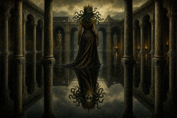 Illustration: Final Encounter 5 — The Gorgon Queen of the Sunken Court