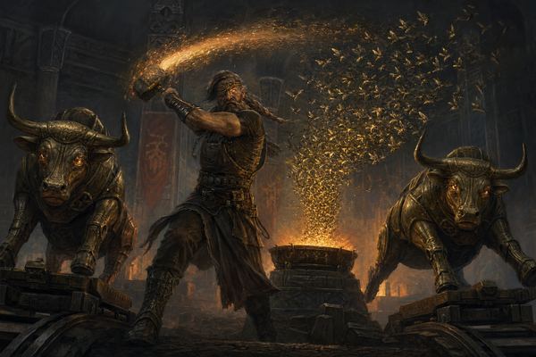 Illustration: Final Encounter 15 — The One-Eyed Smith and His Bronze Herd