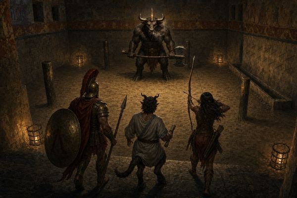 Illustration: Final Encounter 1 — The Minotaur of the Third Horn