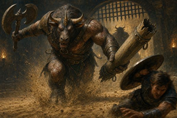 Illustration: Final Encounter 1 — The Minotaur of the Third Horn