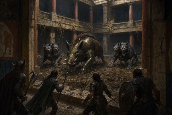 Illustration: Room 8 — Sty of the Boar-Wardens