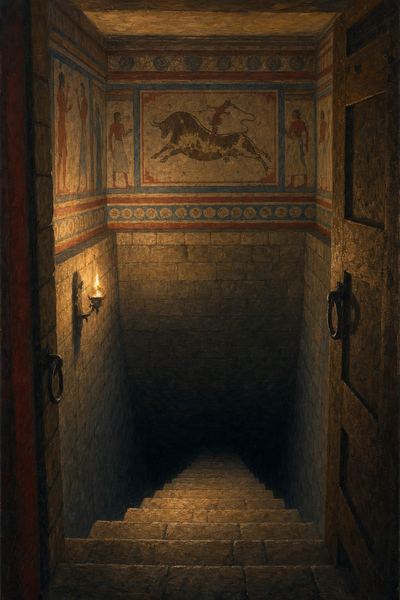 Illustration: Room 18 — Stair of Falling Names