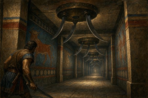 Illustration: Room 51 — Gauntlet of Turning Blades