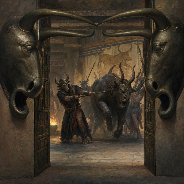 Illustration: Room 65 — Gate of the Two Bulls