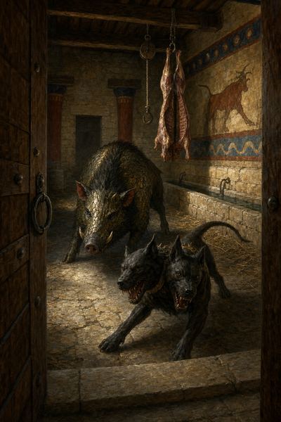 Illustration: Room 71 — Kennel of the Two-Headed