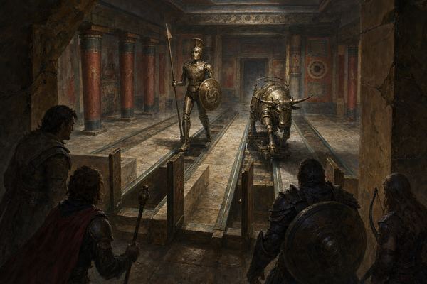 Illustration: Room 74 — Stalls of the Bronze Herd