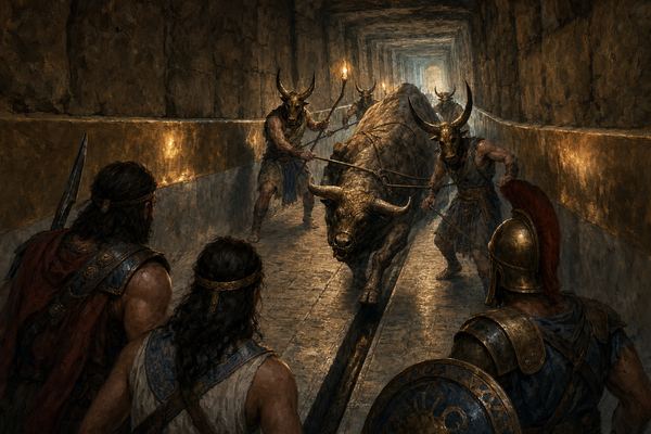 Illustration: Room 93 — The Bronze Cattle Chute